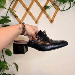 LAUREN RALPH LAUREN Rosemary Black Patent Leather Mule Clog
